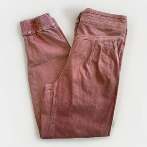 Anthropologie Jogger Pants Womens XS Pink High Rise Tapered Elastic Ankle